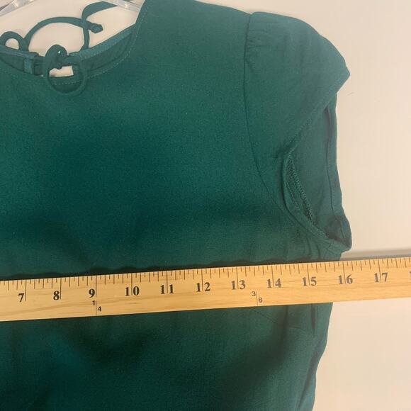 Reformation Mayer Jumpsuit Womens 6 Green Wide Leg Crop Open Back Crepe - Picture 11 of 13